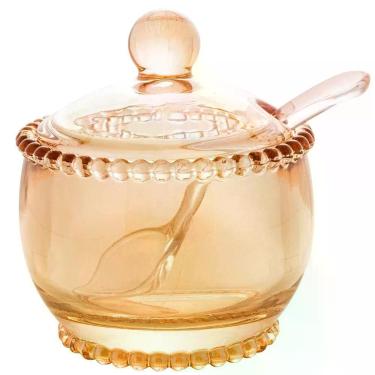 Imagem de Açucareiro Wolff Pearl Com Colher âmbar 200ml Ambar