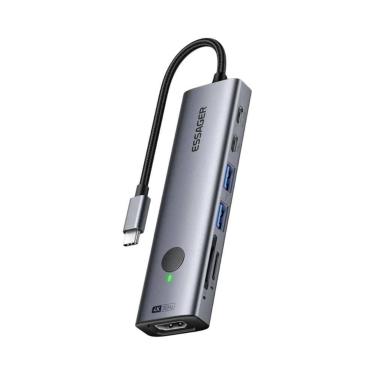 Imagem de Hub USB-C 4K 7-em-1 Tipo C Para HDMI PD 100W SD TF USB 3.0 5Gbps Adapt
