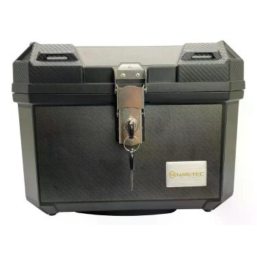 Imagem de Kit Bau Moto Bauleto Traseiro 45l Base Plástico Com Encosto - Navetec