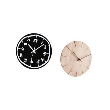 Imagem de Fenteer Relógio de Parede de Madeira Maciça Acrílica, Ornamento, Arte Minimalista Moderna, Silencioso, Sem -taque, Design Criativo, Relógio Decorativo Pa