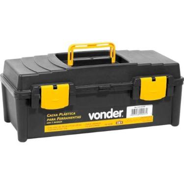 Imagem de Vonder, Caixa Plástica Para Ferramentas, Preta E Amarela, Com 1 Bandeja, Vd 4038.