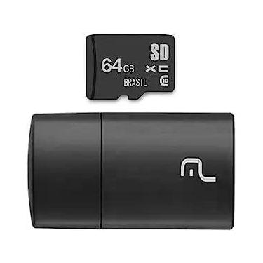 Imagem de Pen Drive 2 em 1 Leitor USB + Cartão de Memória Classe 10 64GB Preto M