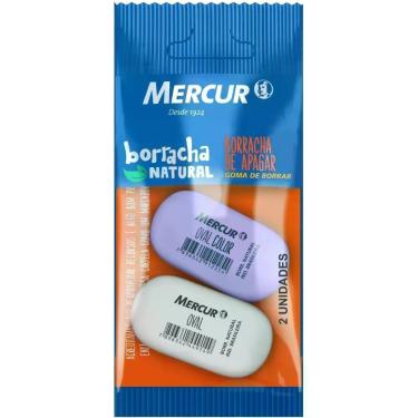Imagem de Borracha Mercur Pull Pack Oval 1 Branca 1 Lilás Natural