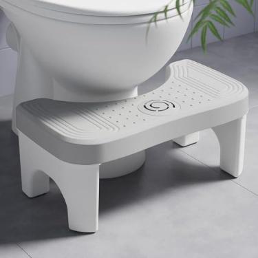 Imagem de Osivaex Banco Sanitário De Cócoras Para Adultos, Cocô 18 Cm Altura Banheiro, Pufe Portátil Pés, Agachamento Defecar, Plástico Resistente Design Antiderrapante, Cinza