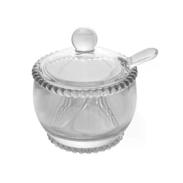 Imagem de Açucareiro De Cristal Com Colher Pearl 10X8X7Cm - Wolff