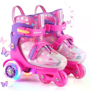 Imagem de Patins de rodas para crianças ZOOBLISS com ajuste de tamanho e rodas q