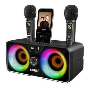 Imagem de Máquina de Karaokê LSMOEO com 2 Microfones Sem Fio UHF