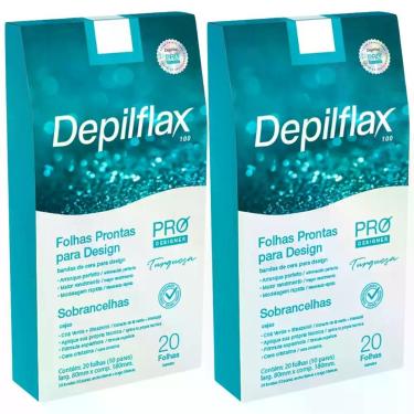 Imagem de Kit 2 Folhas Prontas Design Sobrancelha Depilflax Pro Designer Turques