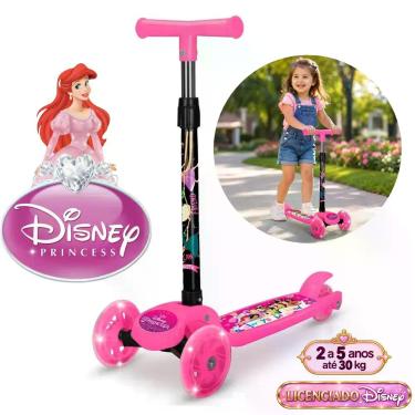 Imagem de Patinete Infantil 3 Rodas, Luz Led, Menino, Menina, Princesas, Capitão