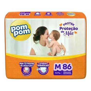 Imagem de Fralda Descartável PomPom DermaProtek Pacote Hiper, M Com 86
