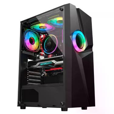 Imagem de Gabinete gamer mid tower sem fan sem fonte kalkan muspel preto klk0003