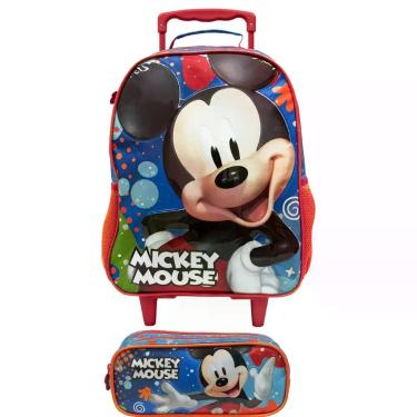 Imagem de Kit Escolar Mochila de Rodinhas 16 Mickey com Estojo Xeryus