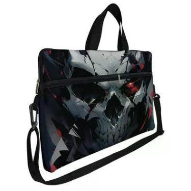 Imagem de Case Capa Maleta Premium Para Notebook Laptop De 17 E 17,3 Com Alça De Mão Alça De Ombro E Zíper Lateral - Caveira