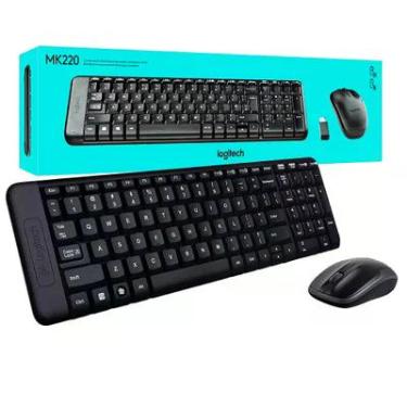 Imagem de Kit Teclado E Mouse Logitech Mk220, Sem Fio, ABNT2, Preto - 920-004431-C