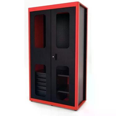Imagem de Armário Para Ferramentas 2 Portas Com Visores E 5 Gavetas Tramontina Pro Vermelho Tramontina