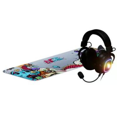 Imagem de Kit Gamer Fallen Essencial Mousepad Ace Estendido E Headset Morcego Eco RGB