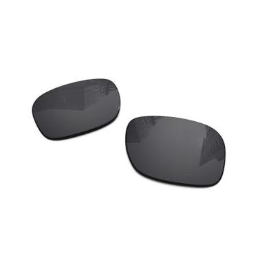 Imagem de Lentes de reposição polarizadas de 1,6 mm para Oakley Holbrook OO9102 | Óculos de sol Holbrook Mix OO9384, proteção UV, lente espelhada escura, peças de reparo e kit (preto escuro)