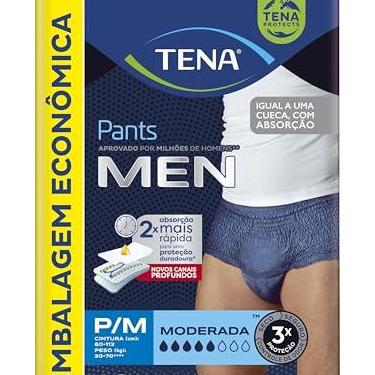 Imagem de Tena Pants Men, Cueca Descartável para Incontinência Urinária, Azul Marinho, P/M - 16 unidades