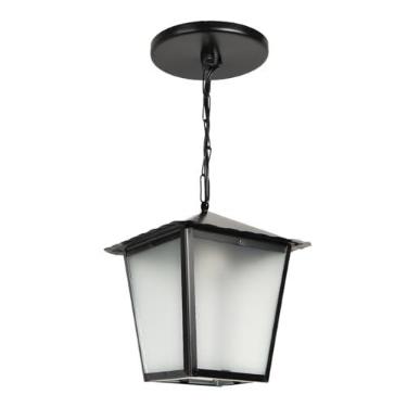 Imagem de Luminária Lustre Pendente Colonial de Teto Vidro Mini Boreal 16C (Preto)