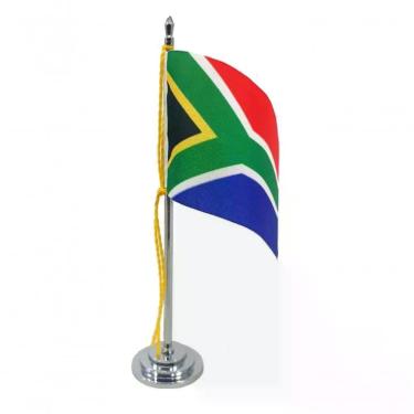 Imagem de Mini Bandeira De Mesa áfrica Do Sul 15 Cm Poliéster