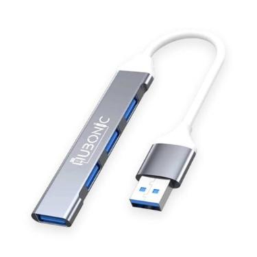 Imagem de HUBONIC Hub Usb 3.0 4 Portas Usb 3.0 Adaptador Usb 5 Gbps liga de alumínio Portátil Para Periféricos, Tablet, Computador, PC, Laptop, Notebook, Webcam, Teclado Impressora, Mouse (HUB-0005-G-A)