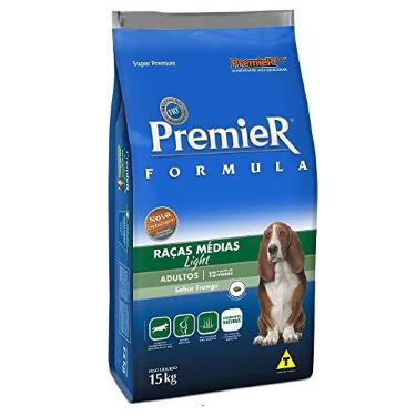 Imagem de Ração Premier Fórmula Light para Cães Adultos Sabor Frango, 15kg Premier Pet Raça Adulto,