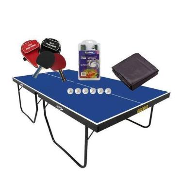 Imagem de MESA PING PONG MDF 25MM KLOPF 1090 + 2 Kits 5093 + Rede 5034 + Capa