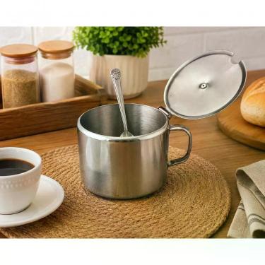 Imagem de Açucareiro Aço Inox 420ml com Tampa Prático e Elegante para Açúcar Café Cozinha Mesa Inox Top Rio Comercial