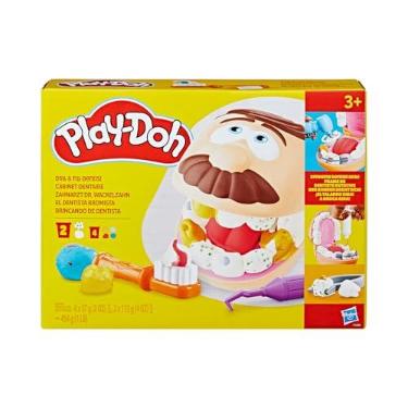 Imagem de Play-Doh, Massinha de Modelar Infantil, Brincando de Dentista - Conjunto de Brinquedo com 9 Acessórios e 6 Potes - A partir de 3 Anos