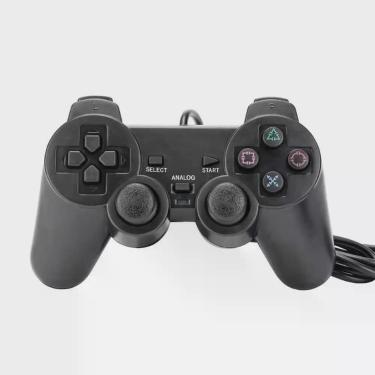 Imagem de Controle para PS2 com Fio Aquilae Manete Compatível com Playstation 2 com Vibração e Botões Analógicos Preto