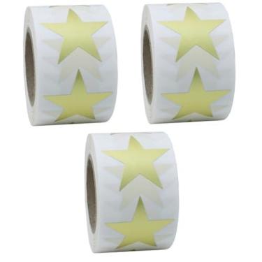Imagem de Toyvian Brinquedo Para Crianças 3 Rolos De 500 Unidades Rotulagem De Adesivos Brinquedos Para Crianças Adesivos De Estrelas Envelope Decalque De Estrela Artesanal Aplique Filho Pentagrama