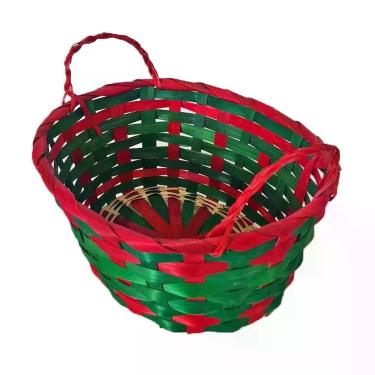 Imagem de Cesta De Vime Natal Médio - 20cm X 14cm X 11cm