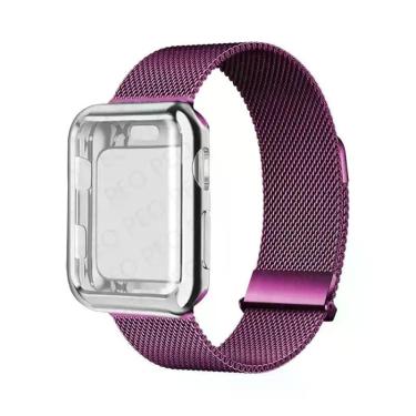 Imagem de Pulseira De Metal Com Fecho Magnético Para Apple Watch, 45mm 44mm 38mm
