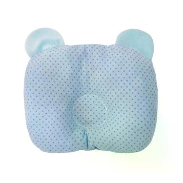 Imagem de Travesseiro Bebê Anatômico Com Orelinhas Azul - Papi