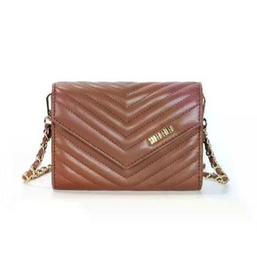 Imagem de Bolsa Carteira Santa Lolla Material Soft Sintético Premium Marrom Feminina