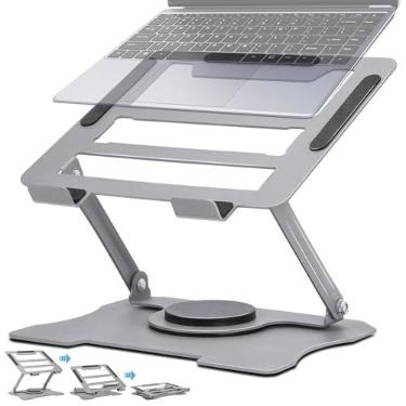 Imagem de Suporte Notebook, Suportes para Notebook, Giratória 360º Apoio Dobrável Laptop até 17 Polegadas, Suporte para Macbook, Apoio Dobrável Resistente Estável Ergonômico em Metal