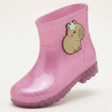 Imagem de Bota Infantil Feminina Capivara Com Glitter - Kimimo, Rosa, 23/24