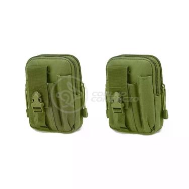 Imagem de Kit 2 Bolsas Verde Militar Kits De Sobrevivência E Atividades De Camping verde