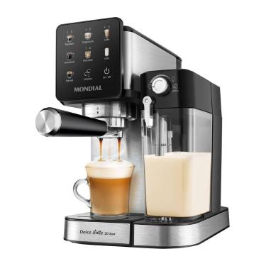 Imagem de Cafeteira Espresso Mondial Dolce Latte C-28-ECL, Preto e Inox, 220V