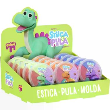 Imagem de Massa para Modelar Criativa Stica e Pula Dino 4CORES (S) DP.C/15