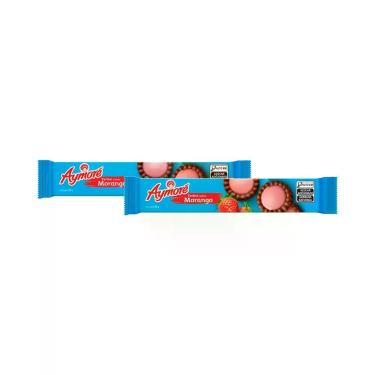 Imagem de Kit 2 Biscoito Aymoré Tortini Sabor Chocolate e Recheio de Morango 90g
