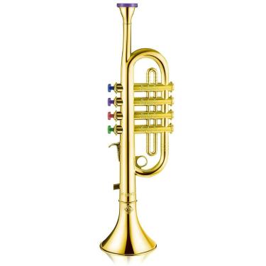 Imagem de Trombeta de Brinquedo Lewtemi 38 cm Dourada em Plástico Infantil (Fals
