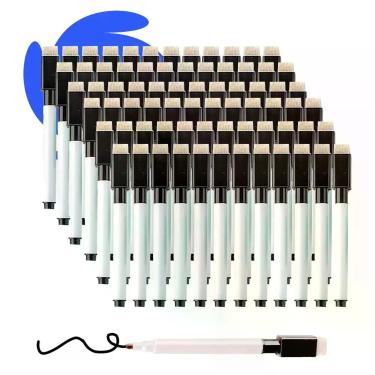 Imagem de Canetas Preto Para Quadro Branco Com Apagador E Imã tampa preta - Dais