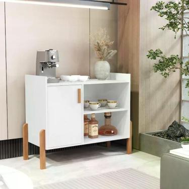 Imagem de Aparador Cantinho do Café Luxor Retangular 1 Porta MDP 80CM Branco SAL Movelaria