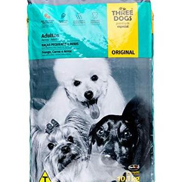Imagem de A Ração Three Dogs Original Frango, Carne e Arroz para Cães Adultos Raças Pequenas e Mini Biofresh para Todas Pequeno Adulto - Sabor Frango 10,1kg