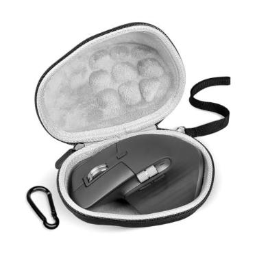 Imagem de RISETECH Capa para mouse de viagem para mouse sem fio Logitech MX Master 4 | Revestimento rígido de EVA, forro de veludo macio, proteção contra choques, compartimento para receptor USB