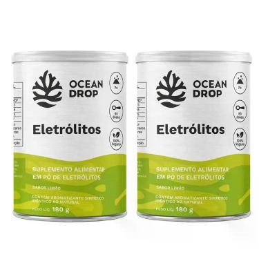 Imagem de Kit 2x Eletrólitos em pó 60 doses Ocean Drop  180g