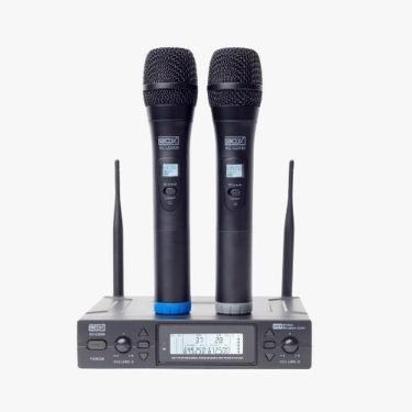 Imagem de Microfone Sem Fio Duplo Mão Uhf 200 Canal Mb102 Box Rc-u2000 - BOX BY 