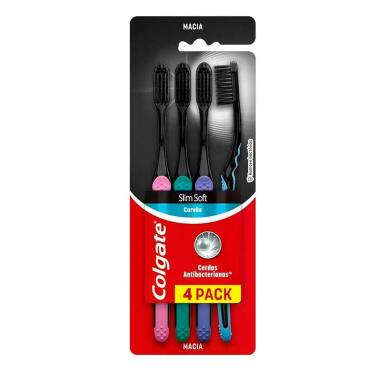 Imagem de Escova Dental Colgate Slim Soft Black 4 Unidades