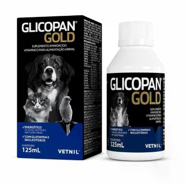 Imagem de Suplemento Glicopan Gold 125ml Vetnil para Cães Gatos Aves Répteis Roe